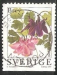 Stamps Sweden -  Aquilegia vulgaris
