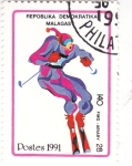 Stamps Madagascar -  ESQUI ALPINO-ILUSTRACIÓN