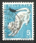 Stamps Switzerland -  Stoat (Mustela erminea)