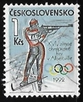 Stamps Czechoslovakia -  Biathlon - XVI. Winter Olympics Albertville