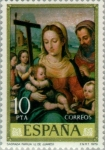 Stamps Spain -  PINTORES-Juan de Juanes Sagrada Familia