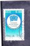 Stamps Italy -  BANDERA EUROPA