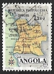 Stamps Angola -  Mapa de Angola