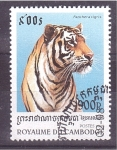 Stamps Cambodia -  serie- Tigres