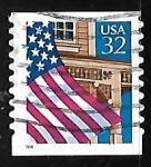 Stamps United States -  Bandera sobre el campo