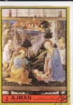 Stamps United Arab Emirates -  ADORACIÓN AL NIÑO