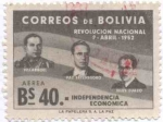 Stamps Bolivia -  Aniversario de la revolucion del 9 de abril de 1952