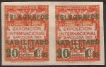 Stamps Spain -  Expo Internacional BCN 1929  para Telégrafos 20 cents