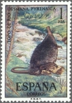 Stamps Spain -  ESPAÑA 1972 2102 Sello Nuevo Serie Fauna Hispanica Topo de Agua