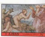 Stamps United Arab Emirates -  PINTURA DE MICHELANGELO