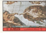 Stamps United Arab Emirates -  PINTURA DE MICHELANGELO