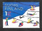 Stamps Finland -  2181 - Jugando en la nieve con trineos