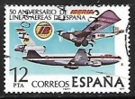 Stamps Spain -  L Aniversário de la Fundación de la Compañía aérea Iberia - Aviones Rohrbach