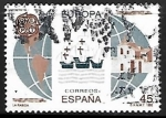 Stamps Spain -  Europa - Mapa de América