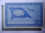 Stamps ONU -  Símbolo de ONU - Avión.