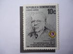Stamps Dominican Republic -  XV Aniversario de la Fundación  del Leonismo en la República Dominicana - Melvin Jones Fundador Leon