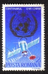 Stamps Romania -  Centenario de la Organización Meteorológica Mundial, satélite meteorológico 