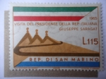Stamps San Marino -  Visita del Presidente de la República Italiana  Giuseppe Saragat (1965)