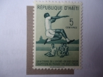 Stamps Haiti -  Sylvio Cator (1900-1952)- La Victoria del Campeón del Mundo con 7,937 m (1958)