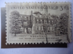 Stamps United States -  Casa del Presidente, James Buchanan (1791-1868) Décimo quinto Presidente de EE.UU