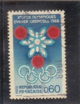 Stamps France -  JUEGOS OLIMPICOS GRENOBLE -68