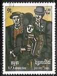Stamps Cambodia -  Tres Musicos  Fernand Leger