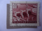 Stamps Hungary -  Presa de Tiszalök - Edificios del Plan Plan-Five en Budapest.