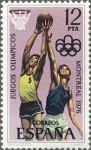 Stamps Spain -  ESPAÑA 1976 2343 Sello Nuevo XXI Juegos Olimpicos en Montreal (Canada) Baloncesto