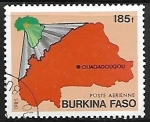 Stamps Burkina Faso -  Mapa de Burkina Faso