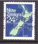 Stamps New Zealand -  Mapa de N. Z.