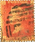 Stamps United Kingdom -  One Penny Rojo