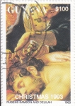 Stamps Guyana -  NAVIDAD-93 SANSON Y DALILA- RUBENS 
