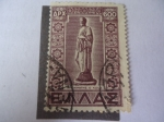Stamps Greece -  Unión del Archipielago Docecanese con Grecia - Escultura de Filosofo Clásico Sócrates.