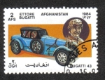 Stamps Afghanistan -  Automóviles, Bugatti Tipo 43 coche deportivo (1927) y Ettore Bugatti