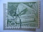 Stamps Switzerland -  Tren en las Montañas de los Alpes Suizo - Roche de Naye