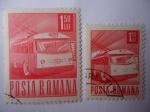 Stamps Romania -  Trolleybus . Trolebús - Serie:Postal y Transporte.