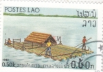 Stamps Laos -  BARCAZA 