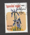 Stamps Cambodia -  Iris delavayi