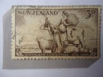 Stamps New Zealand -  Scuthland Centennial 1856-1956 - Agricultura
