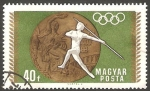 Stamps Hungary -  2020 - Medalla de oro en México, jabalína
