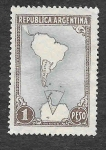 Stamps Argentina -  594 - Mapa de Sudamérica