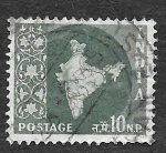 Stamps India -  281- Mapa de la India