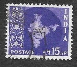 Stamps India -  283 - Mapa de la India