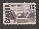 Stamps Canada -  Lago y montañas