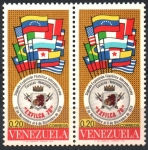 Stamps Venezuela -  SEGUNDA  EXPOSICIÓN  FILATÉLICA  INTERAMERICANA  EXFILCA  70.  EMBLEMA  Y  BANDERAS.