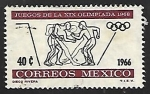 Stamps Mexico -  Juegos Olimpicos de Mejico - Lucha libre