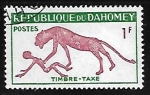 Stamps Benin -  pantera sobre un hombre