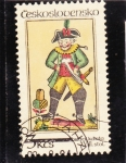 Stamps Czechoslovakia -  uniforme militar 