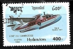 Stamps Cambodia -  Aviones - Grumman SA6 Sealand (1947)