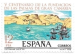 Stamps Spain -  V cent. fundación de las Palmas